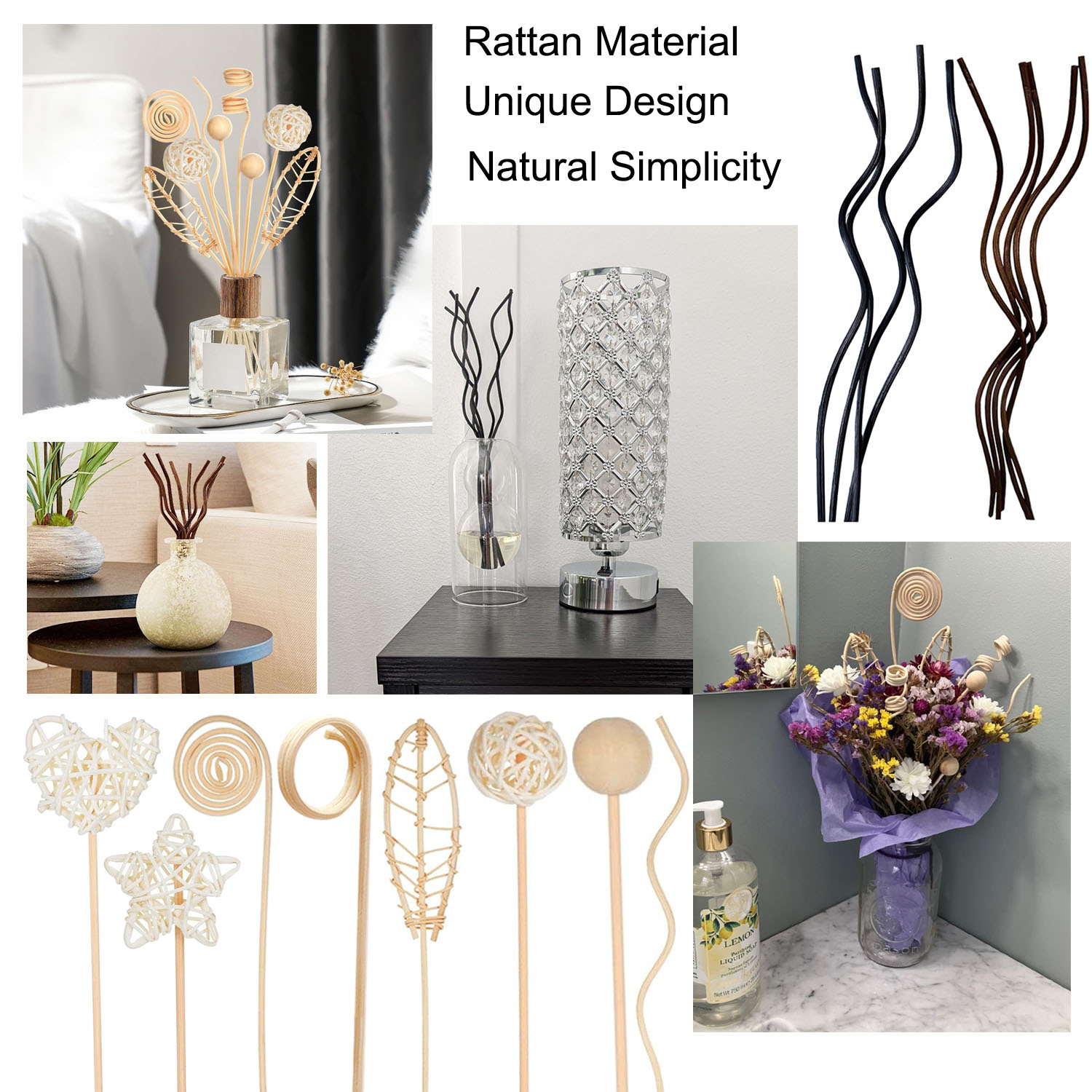 5/15Pcs Long Wavy Rattan Reed  - огляд і ціна Home Fragrance Reed Diffuser Refill