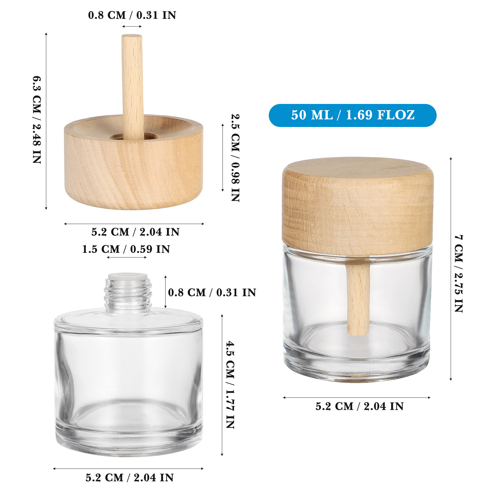 2Pcs Clear Reed Diffuser Bottl - огляд і ціна Home Fragrance Bottle